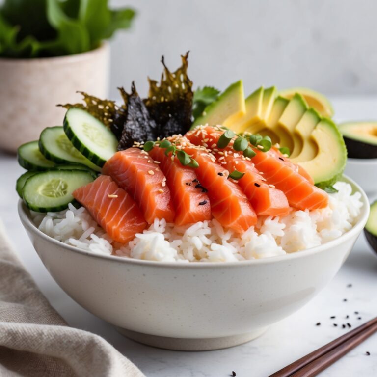 salmon rice bowl